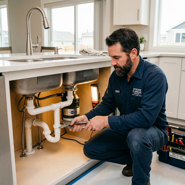 Professional plumber performing professional plumber spokane wa - complete plumbing services service