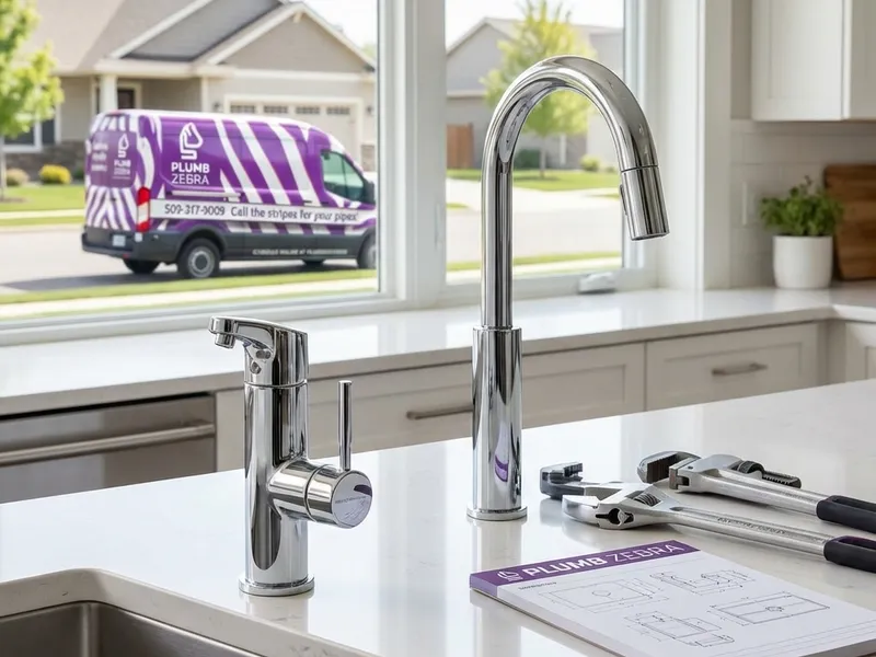 Professional plumber performing instant hot water dispenser spokane wa service