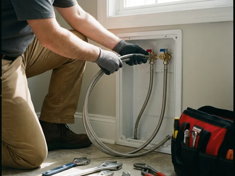 Step-by-step laundry room plumbing process