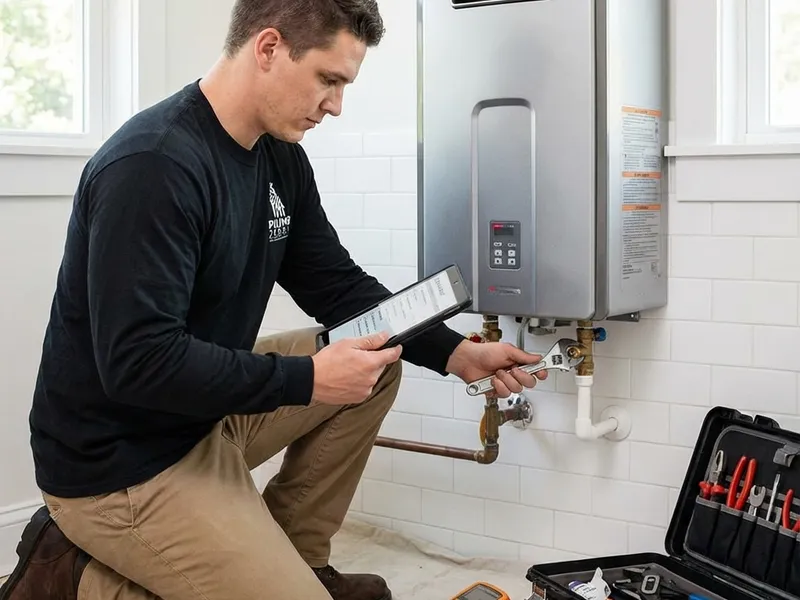 Professional plumber working on preventive maintenance service in Spokane - PlumbZebra quality workmanship