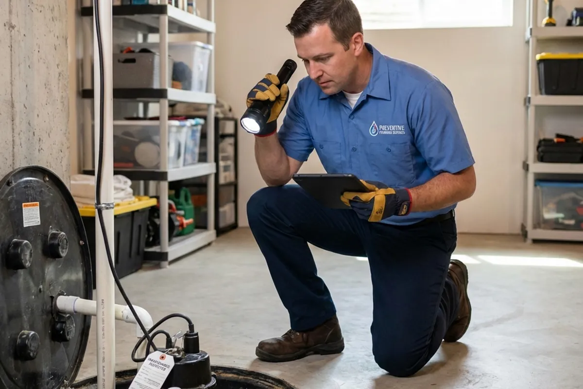 Professional plumber performing sump pump installation & repair spokane wa service