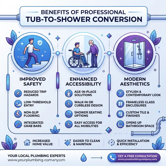 Benefits of choosing PlumbZebra for tub-to-shower conversion spokane wa
